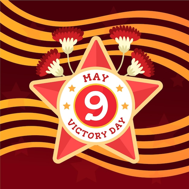 Free vector hand drawn russian victory day illustration