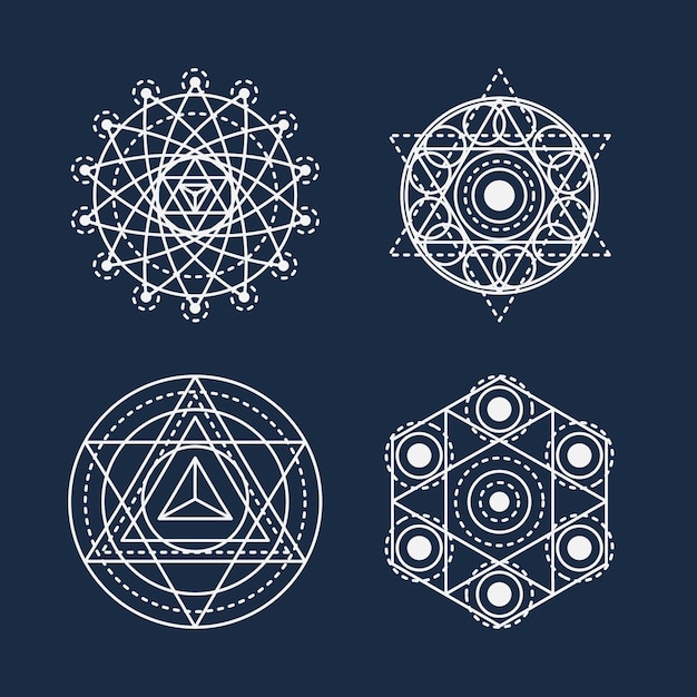 Free vector hand drawn sacred geometry element collection