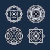 Free vector hand drawn sacred geometry element collection