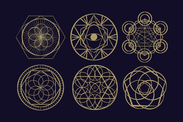 Hand drawn sacred geometry element collection