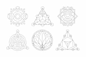 Free vector hand drawn sacred geometry element collection