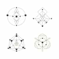 Vettore gratuito collezione di elementi di geometria sacra disegnata a mano