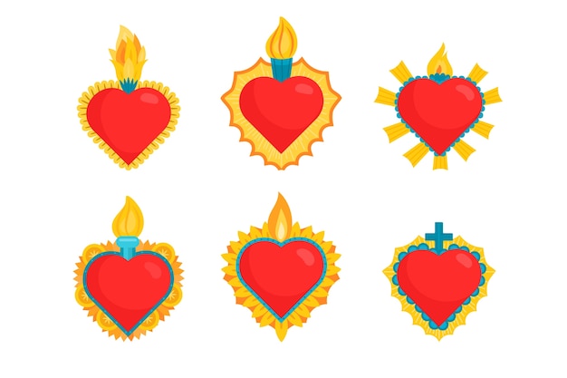 Free vector hand drawn of sacred heart