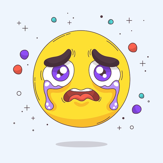 Vettore gratuito illustrazione emoji triste disegnata a mano