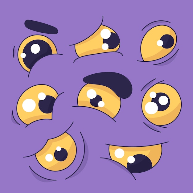 Free Vector hand drawn sad eyes cartoon illustration