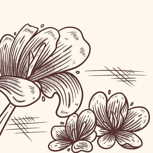 Hand drawn saffron flower illustration