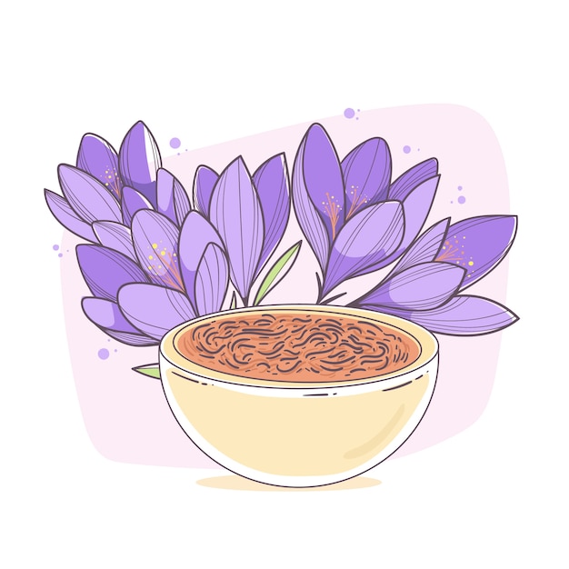 Free vector hand drawn saffron illustration