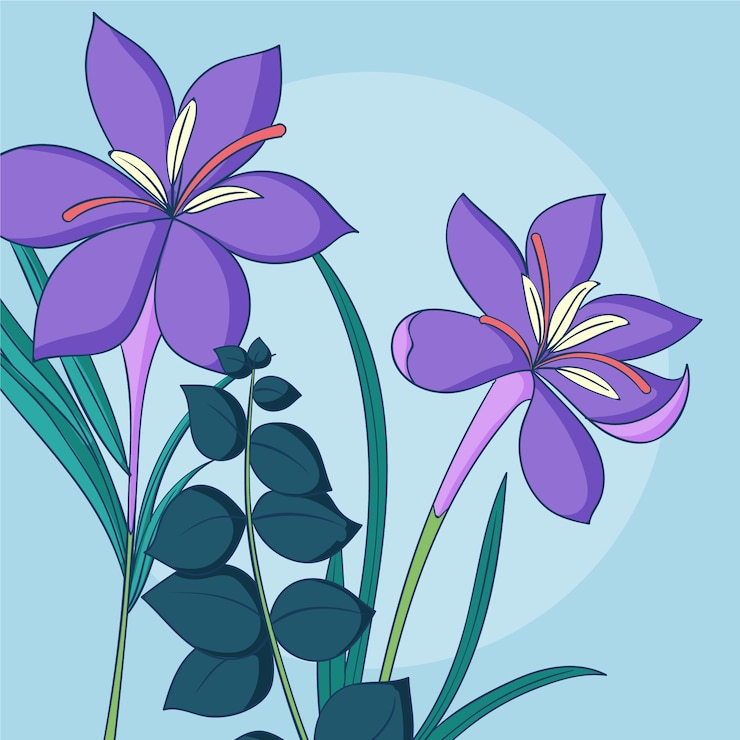 मुफ़्त वेक्टर hand drawn saffron plant illustration