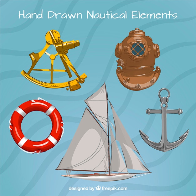 Vettore gratuito elementi di navigazione disegnati a mano