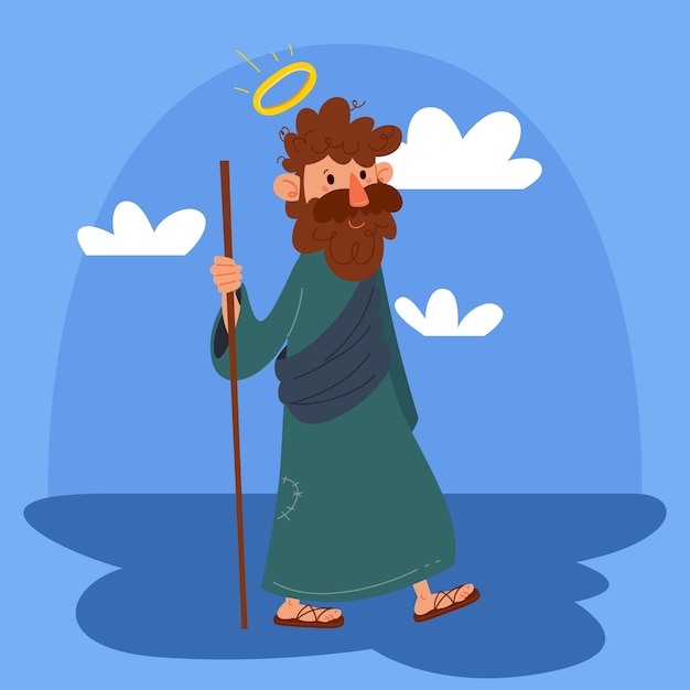 Free vector hand drawn saint joseph illustration