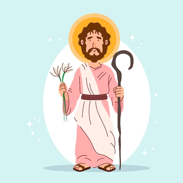 Free vector hand drawn saint joseph illustration