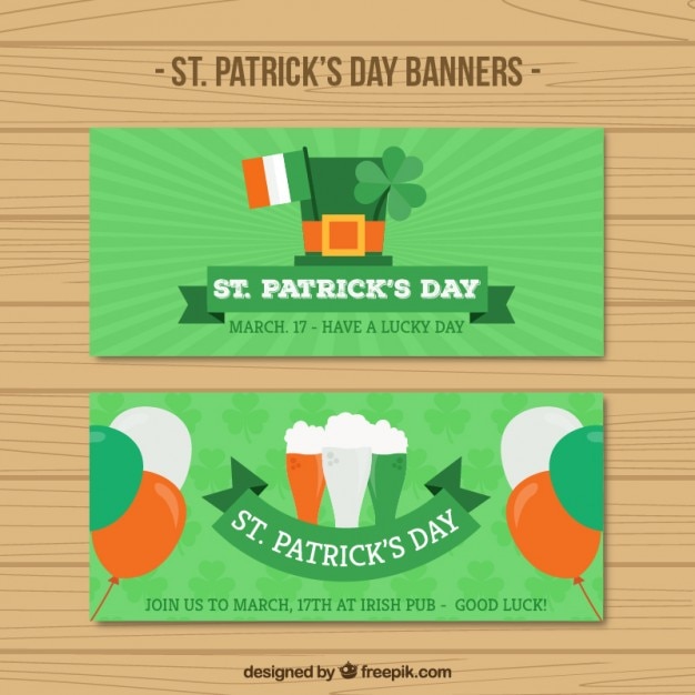 Hand drawn saint patrick banners