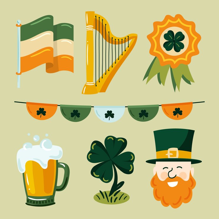 Free Vector hand drawn saint patrick's day element collection