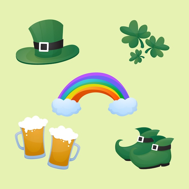 Free vector hand drawn saint patrick's day element collection
