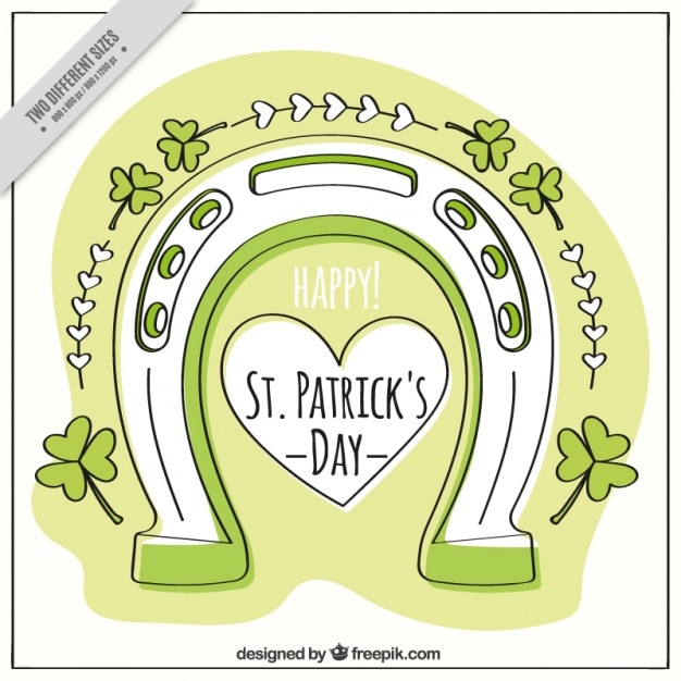 Free vector hand-drawn saint patrick's day horseshoe background