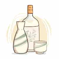 Free vector hand drawn sake illustration