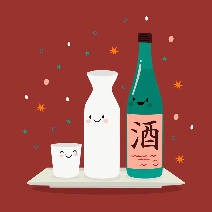 Free Vector hand drawn sake illustration