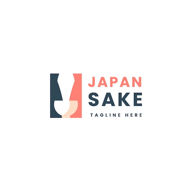 Free vector hand drawn sake logo template