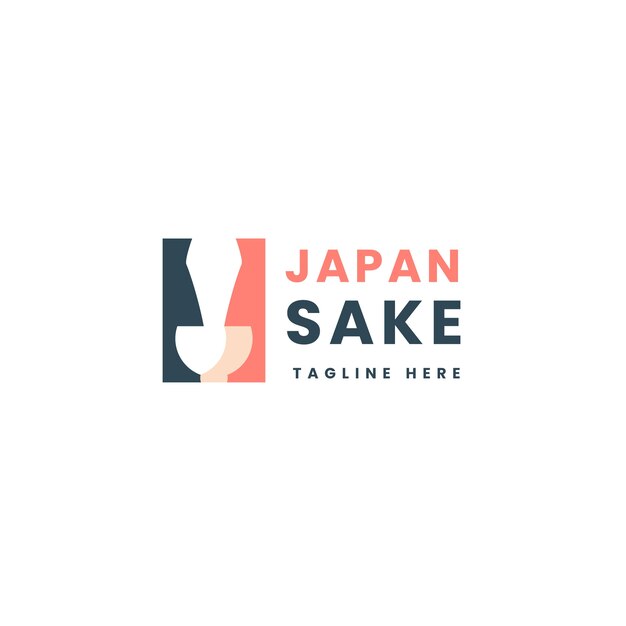 Hand drawn sake logo template