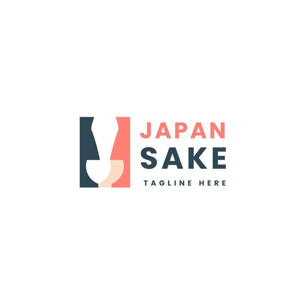 Ручной обращается шаблон логотипа саке