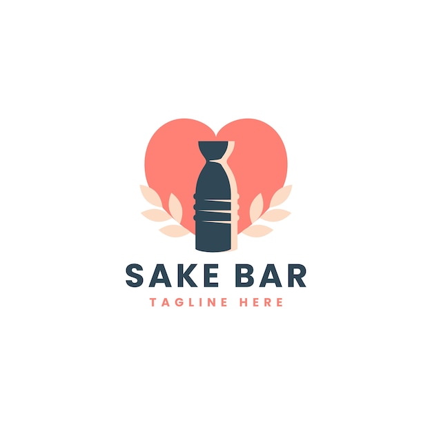 Hand drawn sake logo template