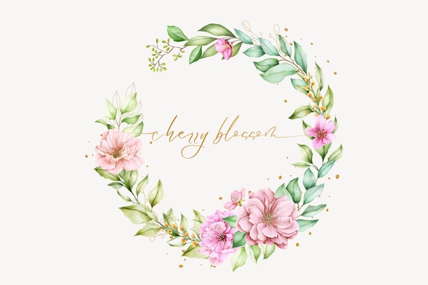 Free vector hand drawn sakura wreath design