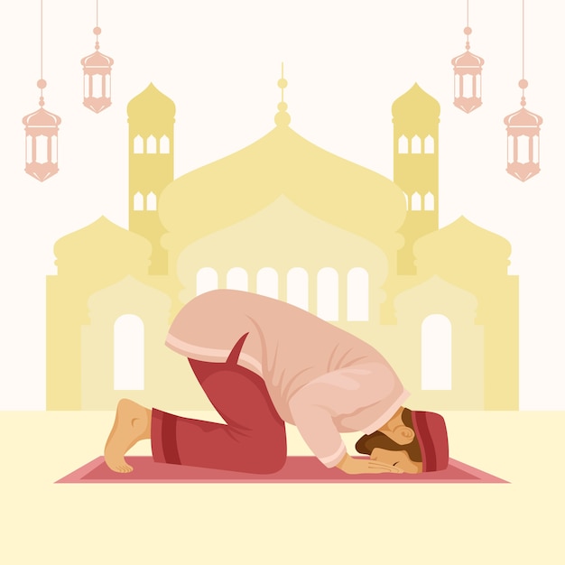 Hand drawn salat illustration