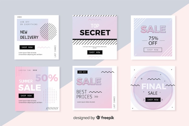 Free vector hand drawn sale banner collection