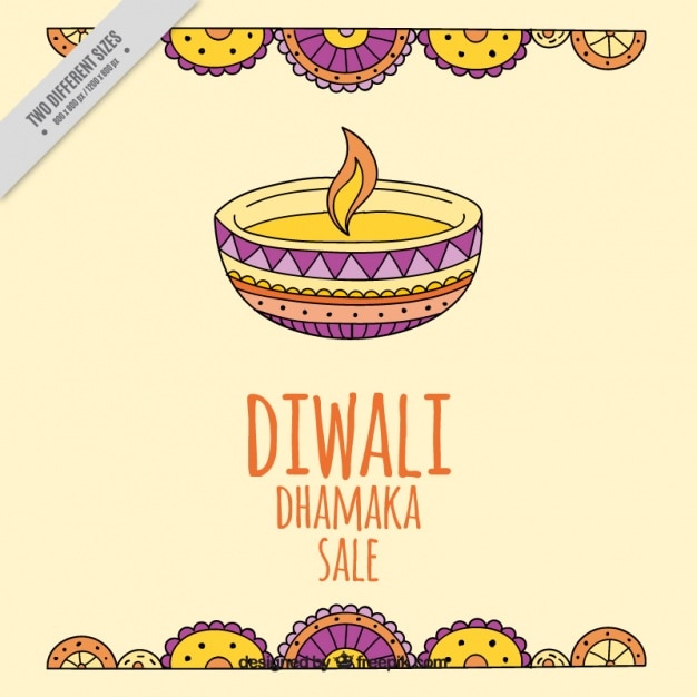 Free Vector  hand drawn sales diwali decorative background