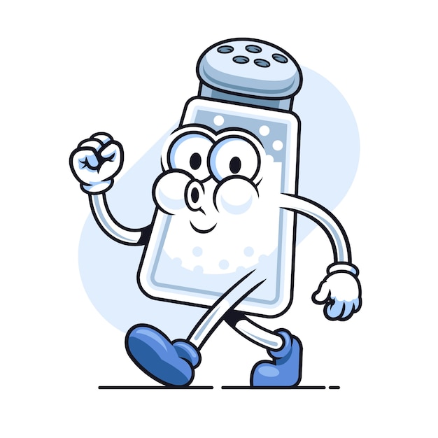 Hand drawn salt cartoon illustration