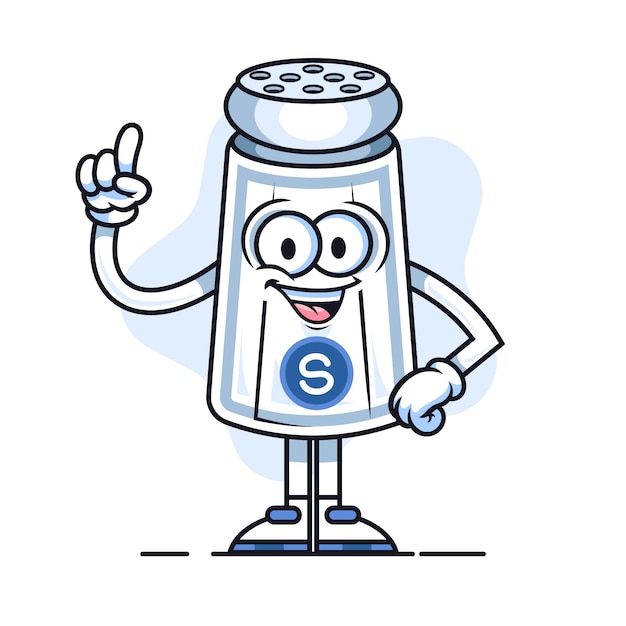 Hand drawn salt cartoon illustration