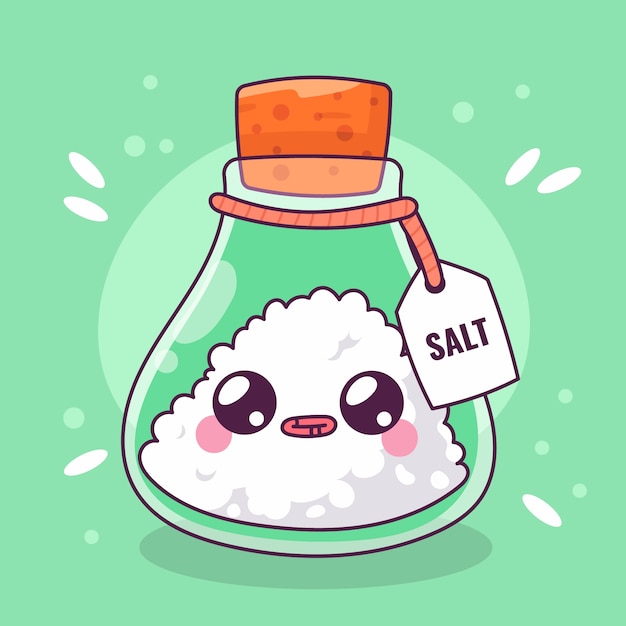 Hand drawn salt cartoon illustration