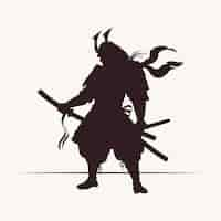 Free vector hand drawn samurai silhouette