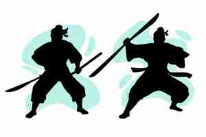 Free vector hand drawn samurai silhouette