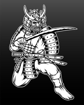 モノクログレーの甲冑イラスト プレミアムベクター モノクログレーの甲冑イラスト プレミアムベクター