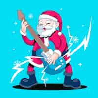 Free vector hand drawn santa cartoon illustration