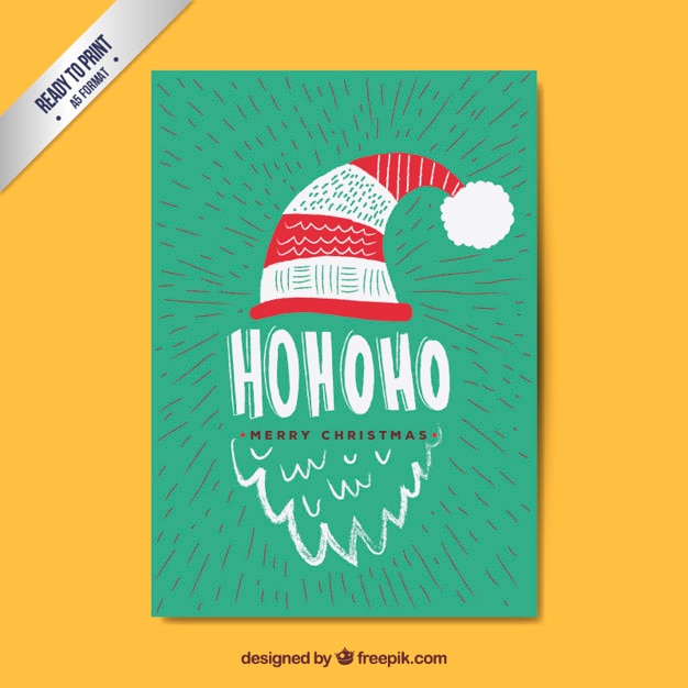 Hand drawn santa claus card