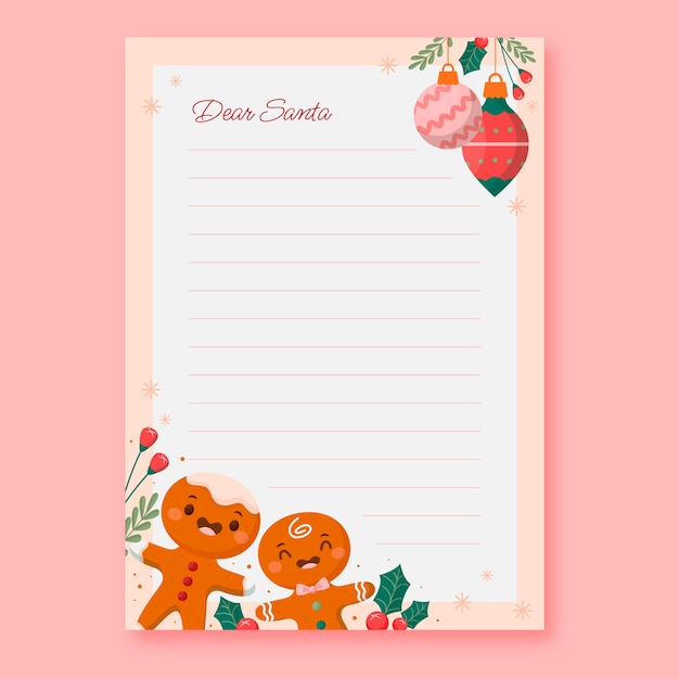 Hand drawn santa letter template