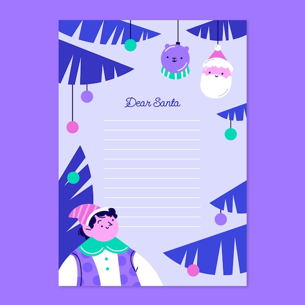 Free vector hand drawn santa letter template