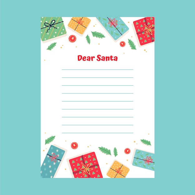 Free vector hand drawn  santa letter template