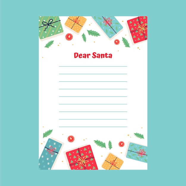 Hand drawn  santa letter template