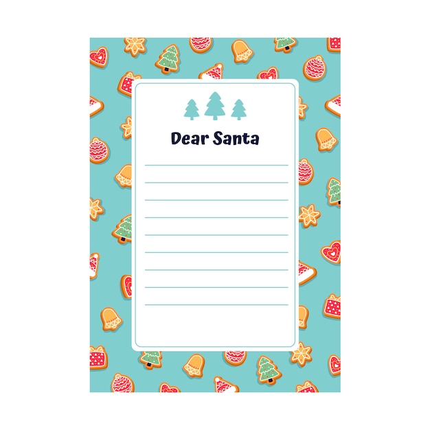 Hand drawn  santa letter template