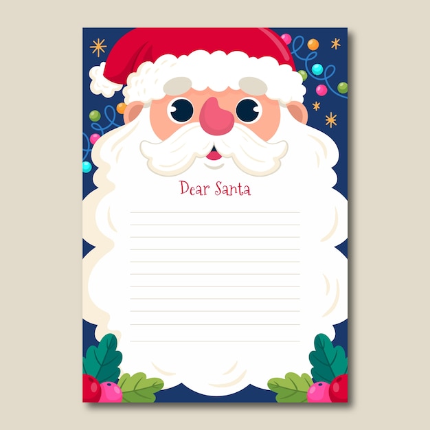 Free vector hand drawn santa letter template
