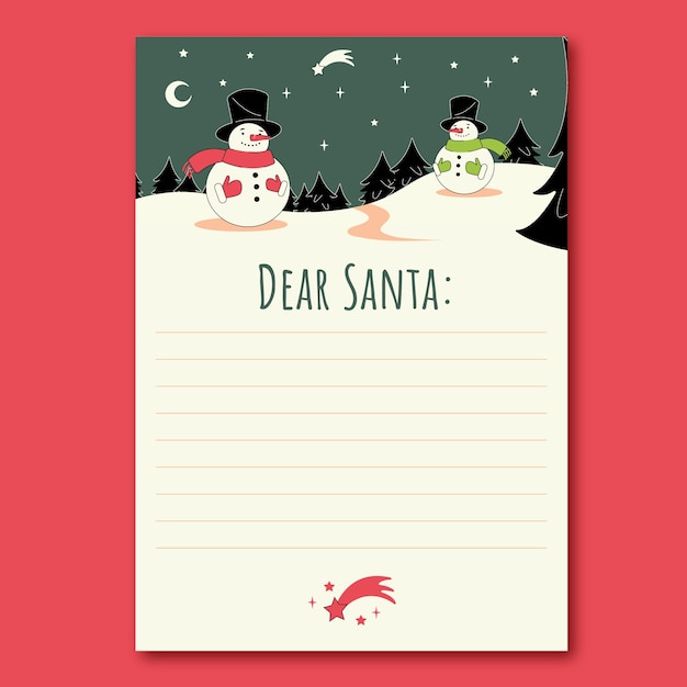 Free vector hand drawn santa letter template