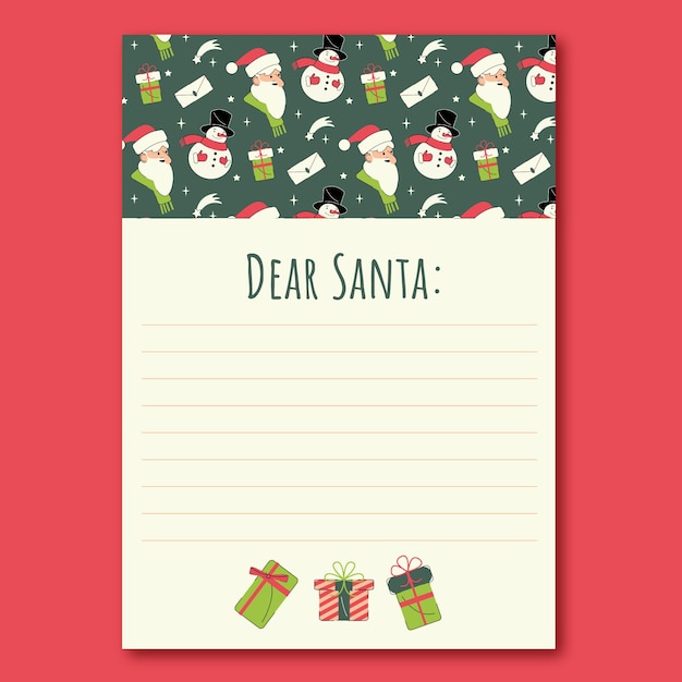 Free vector hand drawn santa letter template