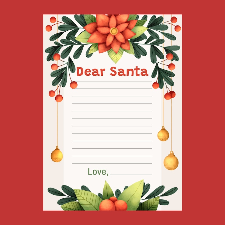 Free Vector hand drawn santa letter template