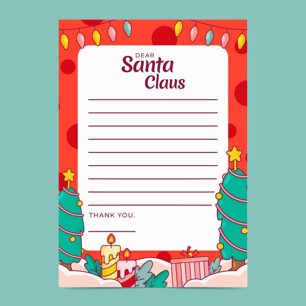 Free vector hand drawn santa letter template