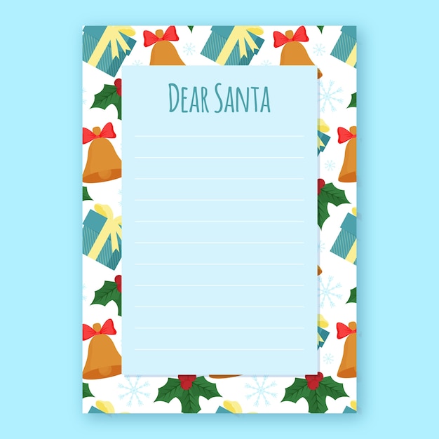 Free vector hand drawn santa letter template