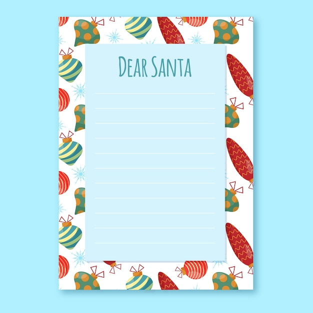 Hand drawn santa letter template