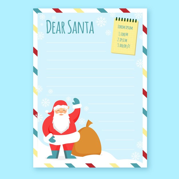 Free vector hand drawn santa letter template